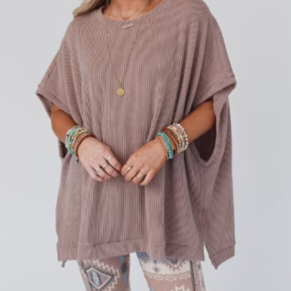 Three Bird Nest Tops - NWOT Three Bird Nest Moon Glow Texture Nit Tunic